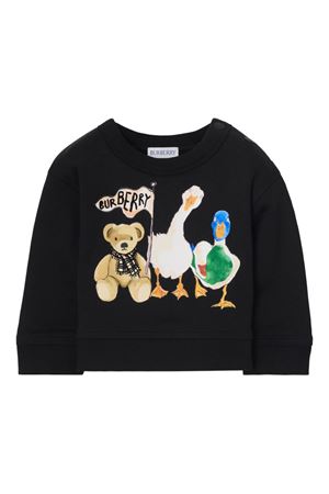 felpa in cotone nero BURBERRY KIDS | 8112508A1189